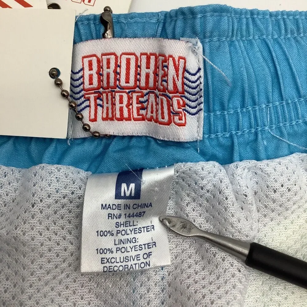 Broken Threads Mens Swim Trunks Black Multi Swirl Size Medium‎ NWT